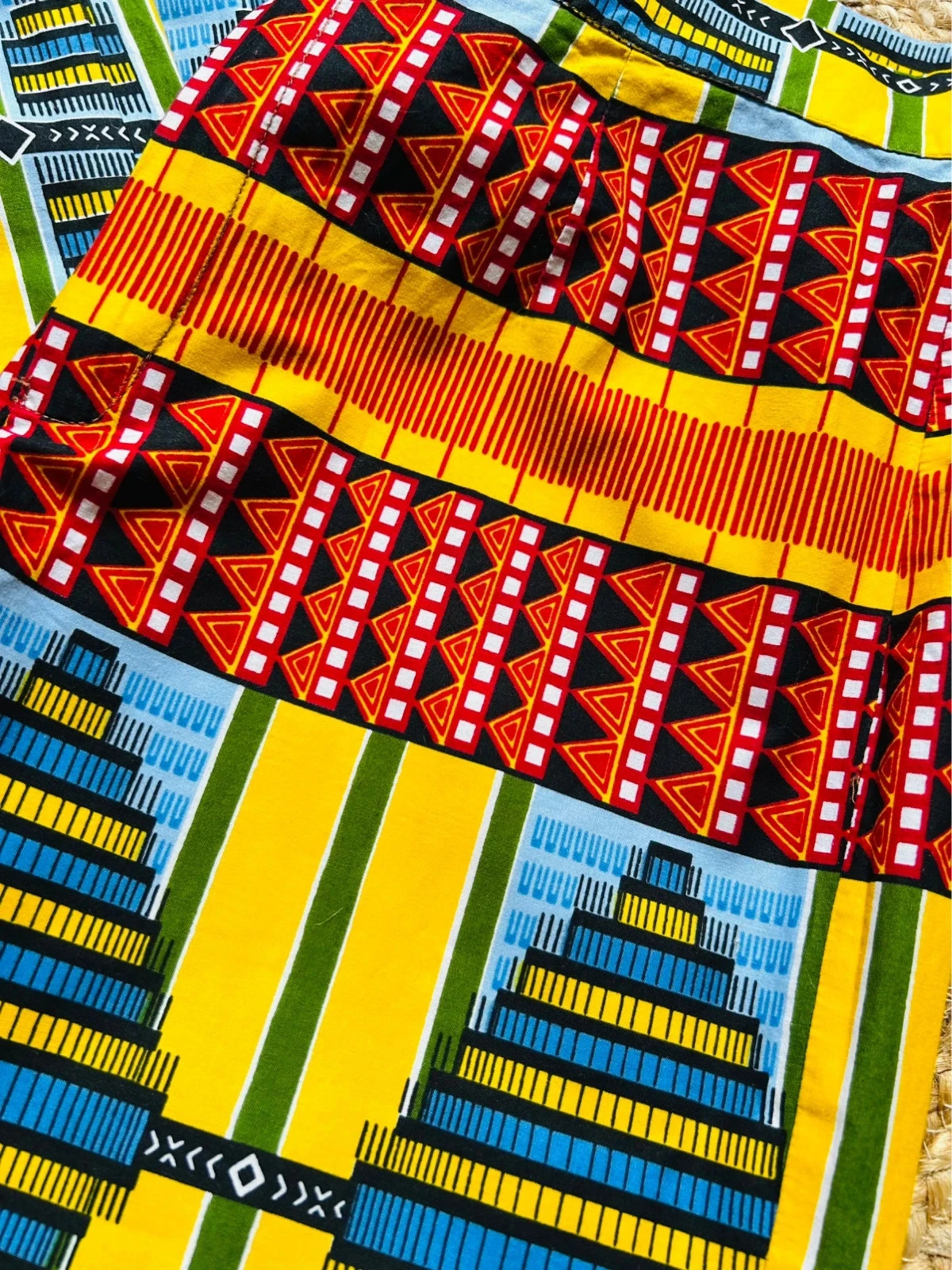 🧡🌈Handmade African Ethnic Boho Festival Pants Afro Chic Wax Cotton Pants 42/44💛🌈 – photo 16